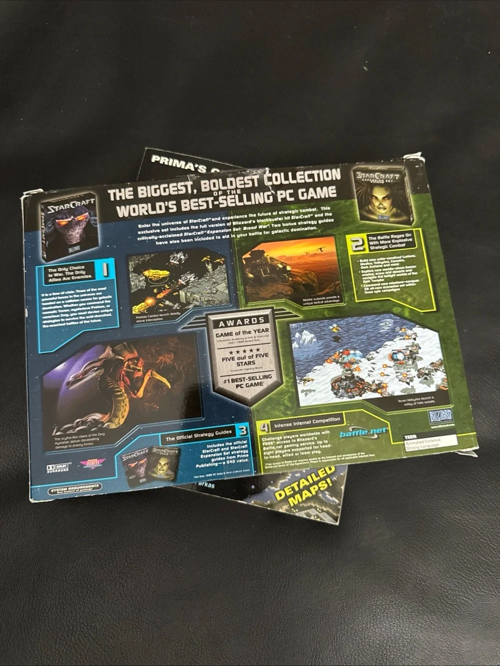 StarCraft Battle Chest (PC, 1999) Blizzard Big Box With Strategy Guide Book